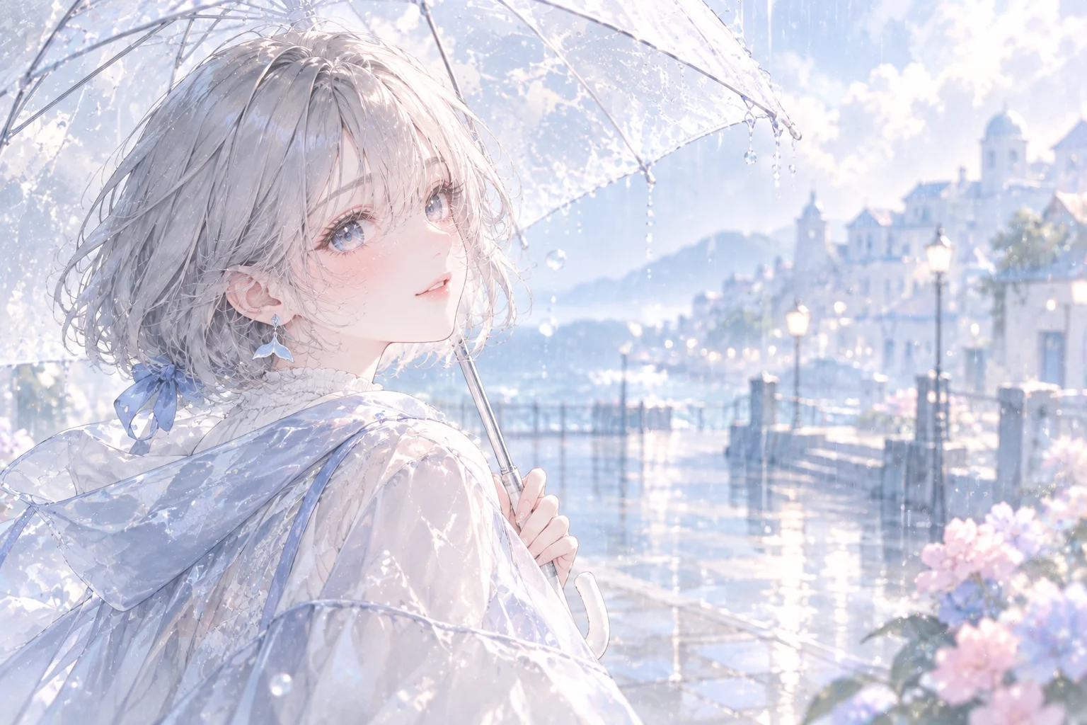 雨中的少女